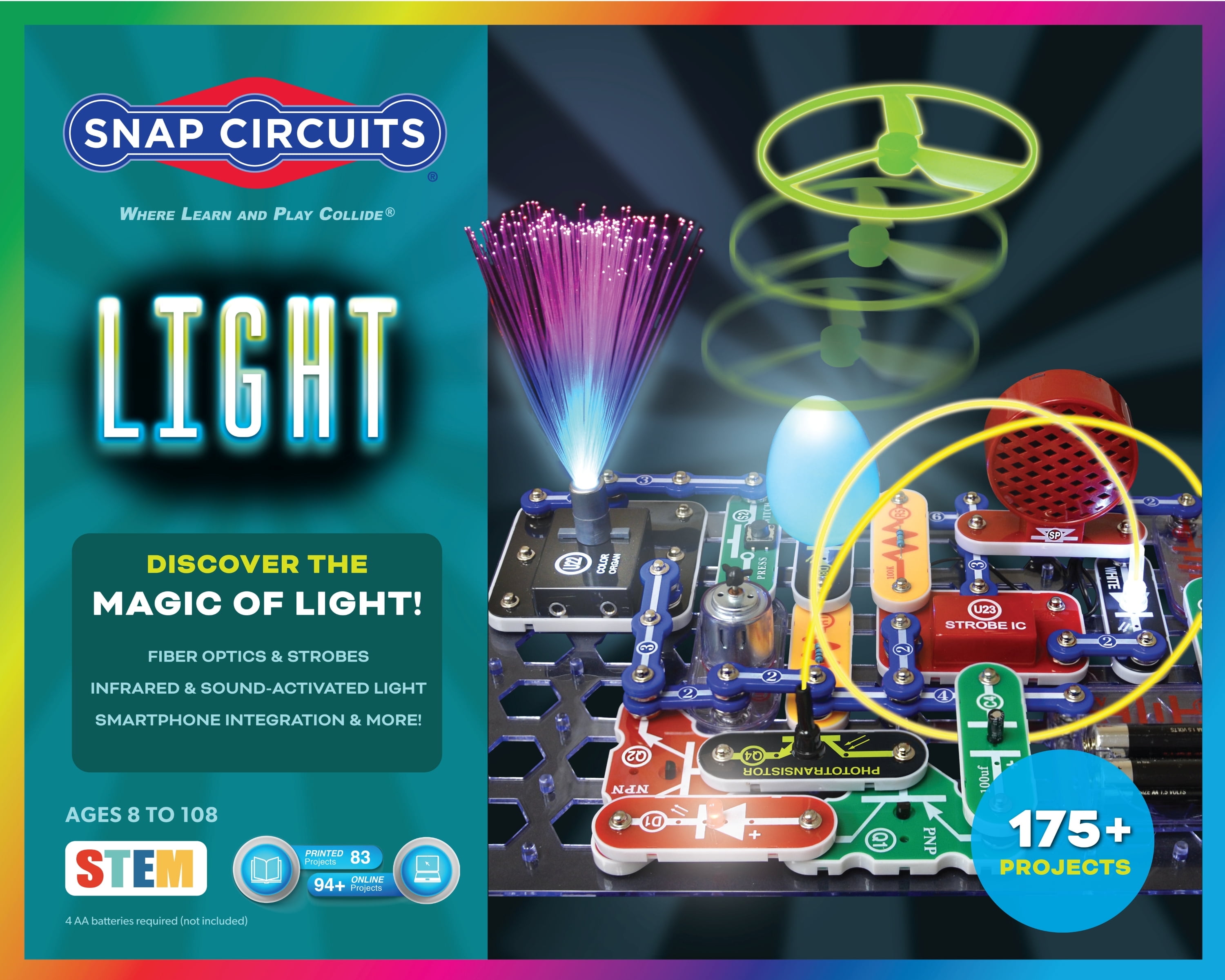 Snap Circuits Light SCL175 | Electronic Science Kit | 175 Project STEM Educational Toys | Ages 8+