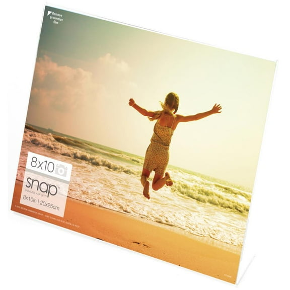 Snap Clear Acrylic Bent L Frame 10-Inch Wide by 8-Inch Tall for Horizontal 8x10 Photo