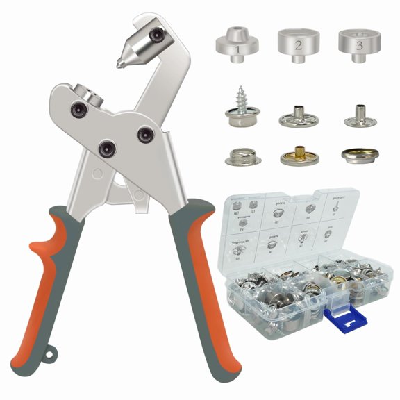 Snap Fastener Hand Tool Kit with 20 Sets 15mm Fabric Snaps