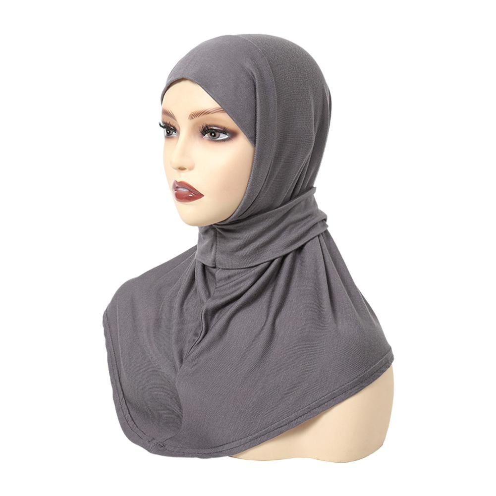 Snap Fastener Hijab For Muslim Women FullCover HeadWrap Scarf Cap