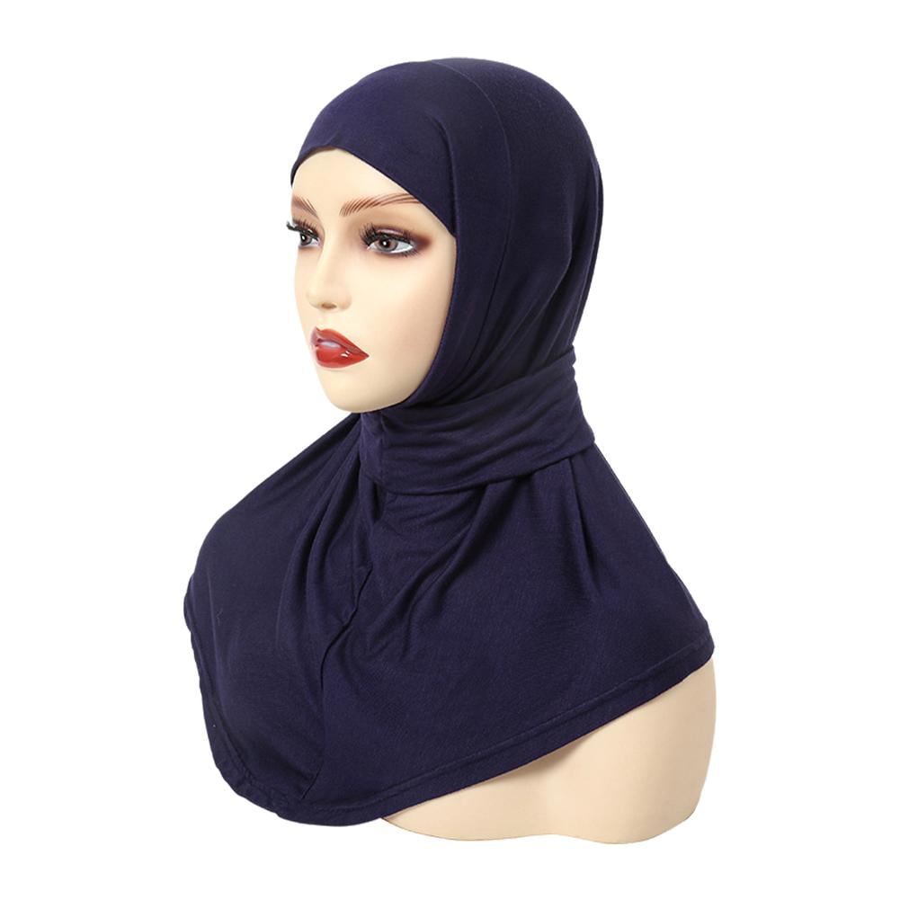 Snap Fastener Hijab For Muslim Women FullCover HeadWrap Scarf Cap
