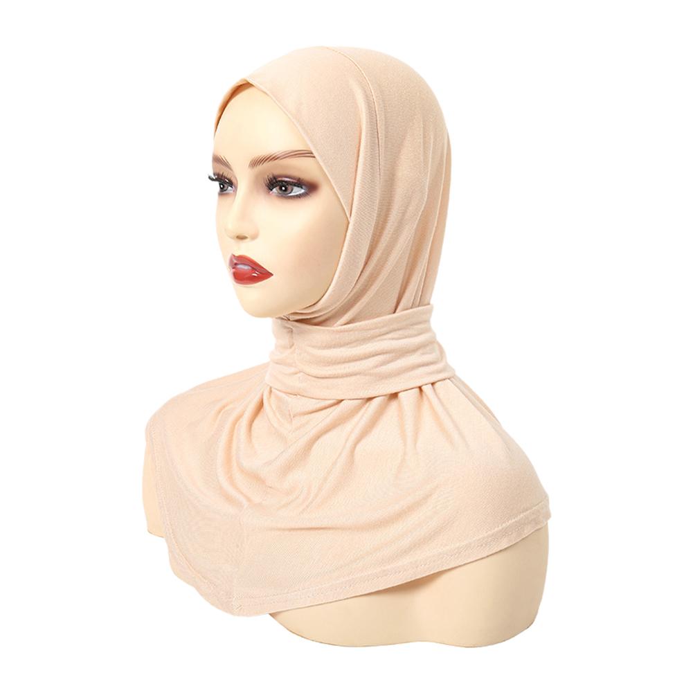 Snap Fastener Hijab for Muslim Women Full Cover Head Wrap Scarf Islam