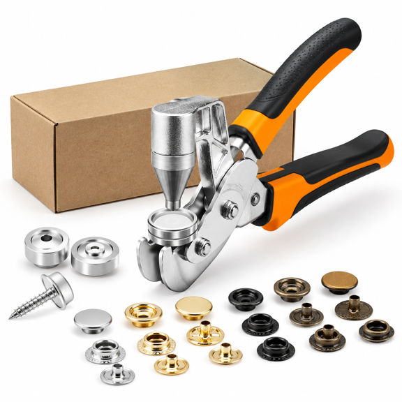 Snap Fastener Tool Kit with Canvas, 80 Set Snaps for Boat Cover, Leather, Tarps, Fabric Repair