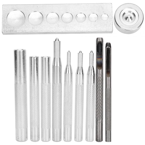 Snap Fastener Tool Set, 7 In 1 Hole Puncher and Button Setter Kit for Leather Crafts (Iron)