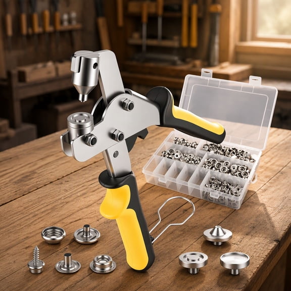 Snap Fastener Tool Set with 460pcs 15mm Stainless Steel Snaps, 120 Set