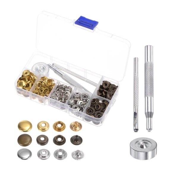 Snap Fasteners Kit with 3 Setter Tools & Storage Box for Clothing, 45 Sets
