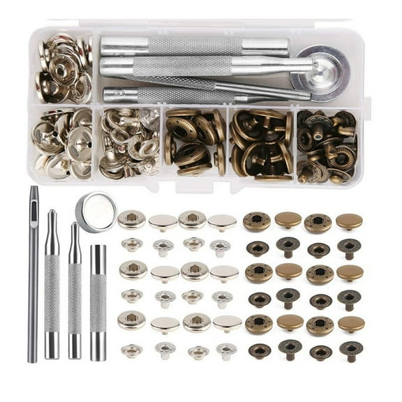 Snap Fasteners Metal Snaps Press Button Studs Optional Installation Tools Kit For Leathercraft Clothes Garment Bags Shoes