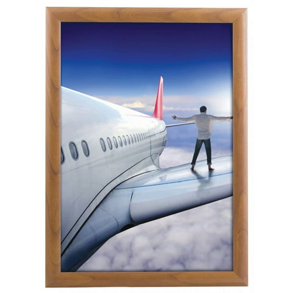 Snap Frame 11x17 Inch Poster Size, 1 Inch Wood Look Aluminum Profile, Mitered Corner