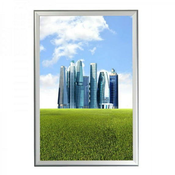 Snap Frame 24x36 Inch Poster Size, 1.25 Inch Silver Color Aluminum Profile, Mitered Corner