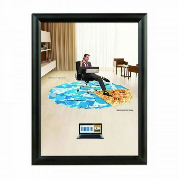 Snap Frame 8.5x11 Inch Poster Size, 1" Black Color Profile, Mitered Corner