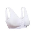 thumbnail image 1 of Snap Front Seamless Bra with Ultra-Wide Straps For Comfort and Support, Plush Fabric - White, XL, 1 of 7