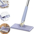 thumbnail image 1 of Snap Grip Mini Mop, Convenient Cloth Changing Mini Mop, Retractable Gap Dust Cleaner Flat Mops with Locking Head & Sweeping Cloths, 27.56 inch Handle for Multi-Surface, No Wash (Purple - 5 Cloth), 1 of 7