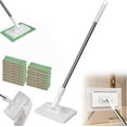 thumbnail image 1 of Snap Grip Mini Mop, Lazy Mops with One-Click Cloth Change, Locking Head with Sweeping Cloths for Wet & Dry Cleaning, Long Handle Stick for Multi-Surface Cleaning(39.37in,15 Cloths), 1 of 7