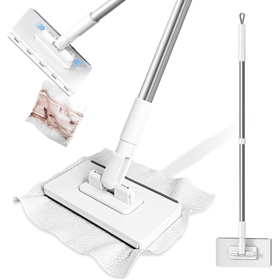 Snap Grip Mini Mop, No-Touch Disposable Lazy Mop, Easy Mopping Flat Dust Mop for Small Spaces, 1 Second Installation
