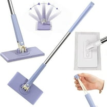 Snap Grip Mini Mop, No-Wash Mop, Uses Disposable Face Towel,Hands-Free Replacemen, Clamping Teeth Floor Cleaner, Multi-Surface Cleaning Tool, for Corners, Gaps, Walls, Ceilings(27.56in)