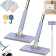 thumbnail image 1 of Snap Grip Mini Mop, No Wash Lazy Mops Wet and Dry, Zero Touch Mini Mop, Retractable Convenient Automatic Cloth Changing Clip Mopstick, 31in Long Handle, with Reusable Cloths, 1 of 7