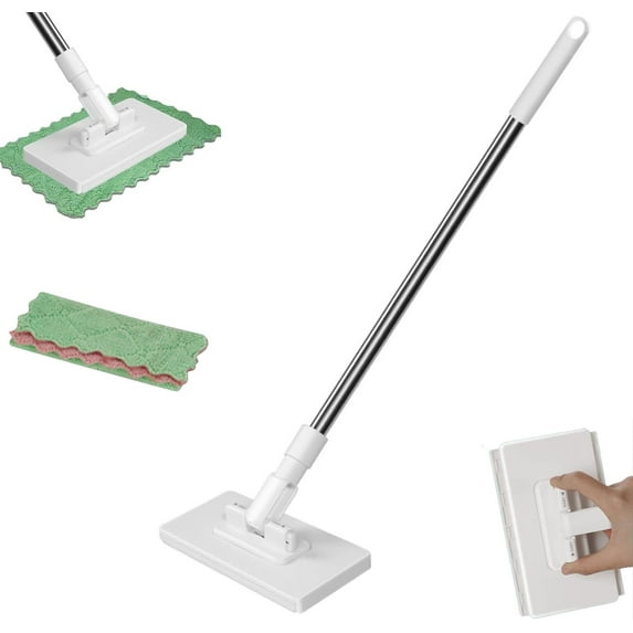 Snap Grip Mini Mop, Zero Touch Mini Mop, Clever Snap-Grip MiniMop, Disposable Dustmop with Reusable Cloths, 360° Hands-Free Minimop, Clip Mopping Stick for Floor Cleaning(27.56in,1 Cloths)