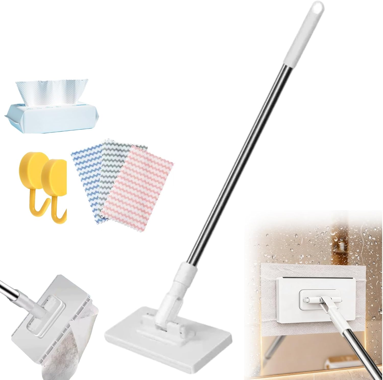 Mini Moop Snap Grip Mini Mop | Zero Touch Mini Mop: Disposable Clip Mopstick W/10 ...