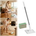 thumbnail image 1 of Snap Grip Mini Mop, Zero Touch Mini Mops, Retractable Gap Dust Cleaner Flat Mops,100cm Long Handle Mopping Sweeper Stick for Multi Cleaning (1*mop+4*Cloth), 1 of 7