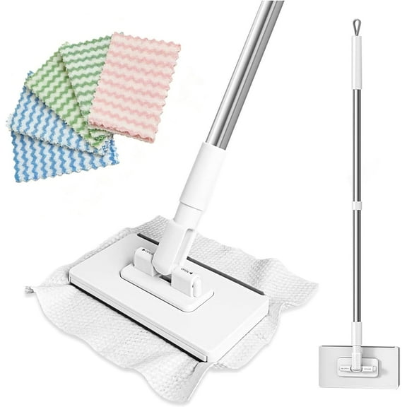 Snap Grip Mini Mop, Zero Touch Push-Pull Mop with Quick-Change Cloth, Wet & Dry Multi-Surface Flat Mop for Floors & Gaps