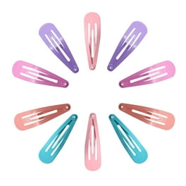 60pcs Snap Hair Clips for Girls, Gingbiss 2 inch Silicone Coating Colorful Metal Hair Barrettes with Storage Case for Women Girls Kids, No Slip Hair