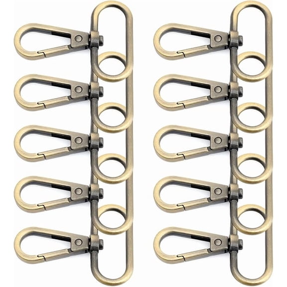 Snap Hook Swivel Push Gate Lobster Clasps Fashion Clips Purse Making FS10 Pack of 10 (Brushed Brass, 1-1/4 Inch)