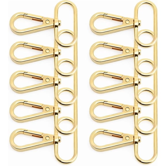 Snap Hook Swivel Push Gate Lobster Clasps Fashion Clips Purse Making FS10 Pack of 10 (Gold, 2 Inches)