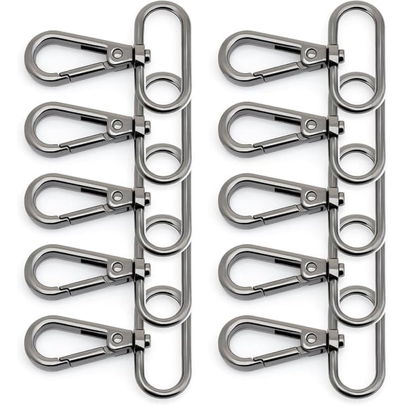 Snap Hook Swivel Push Gate Lobster Clasps Fashion Clips Purse Making FS10 Pack of 10 (Gunmetal, 2 Inches)