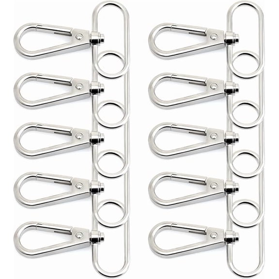 Snap Hook Swivel Push Gate Lobster Clasps Fashion Clips Purse Making FS10 Pack of 10 (Silver, 1 Inch)
