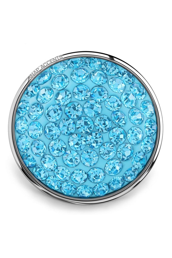 Snap Jewelry 18MM Aquamarine Candy Rhinestone Ginger Charm Button