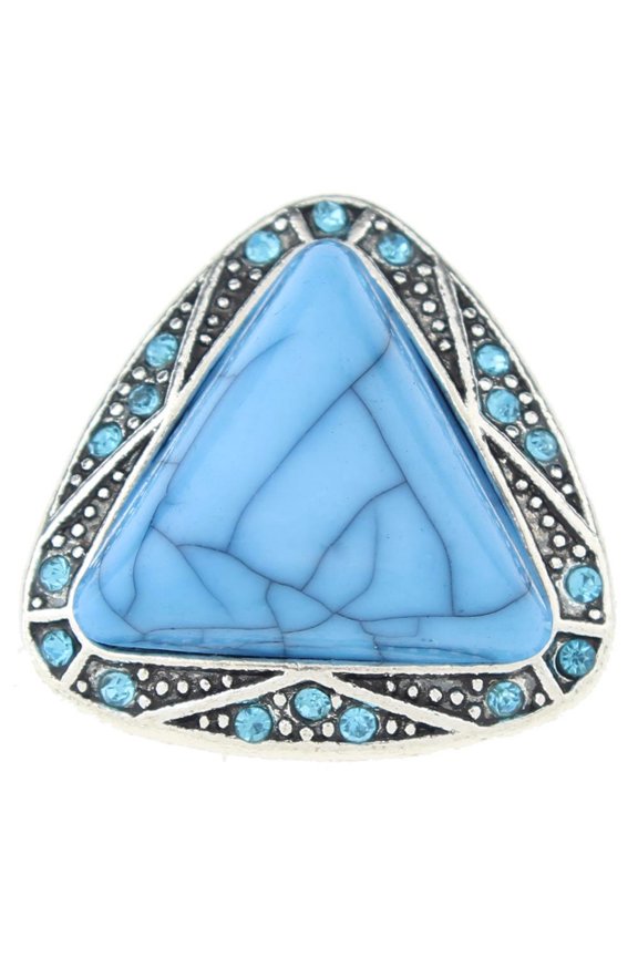 Snap Jewelry 18MM Triangle Blue Rhinestone Ginger Charm Button