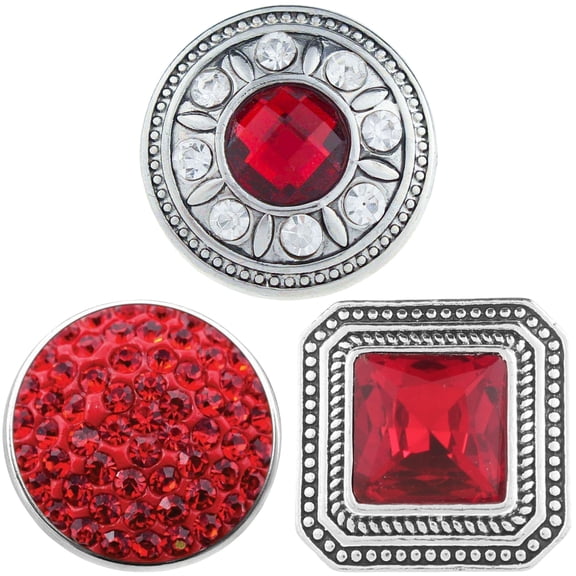 Snap Jewelry 18MM Red Ginger Charm Set with Round and Square Interchangeable Styles