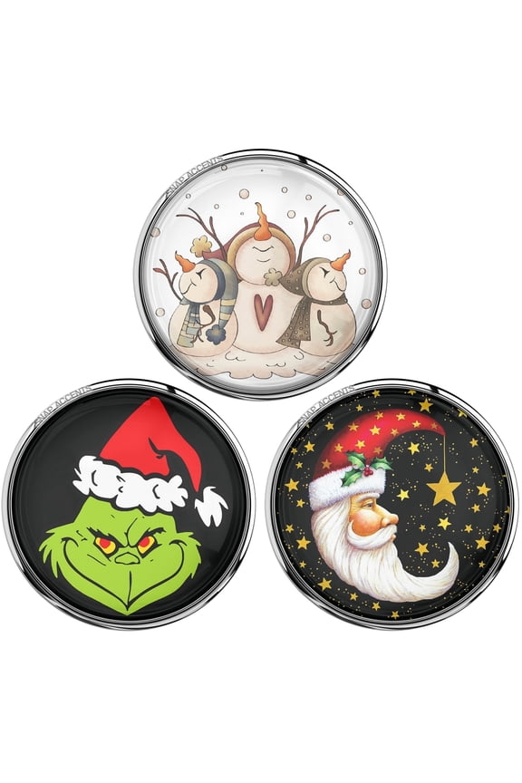 Snap Jewelry Bundle Set - 3 Christmas Holiday, Multi-Color, Fits 18MM 20MM Ginger Charm Buttons
