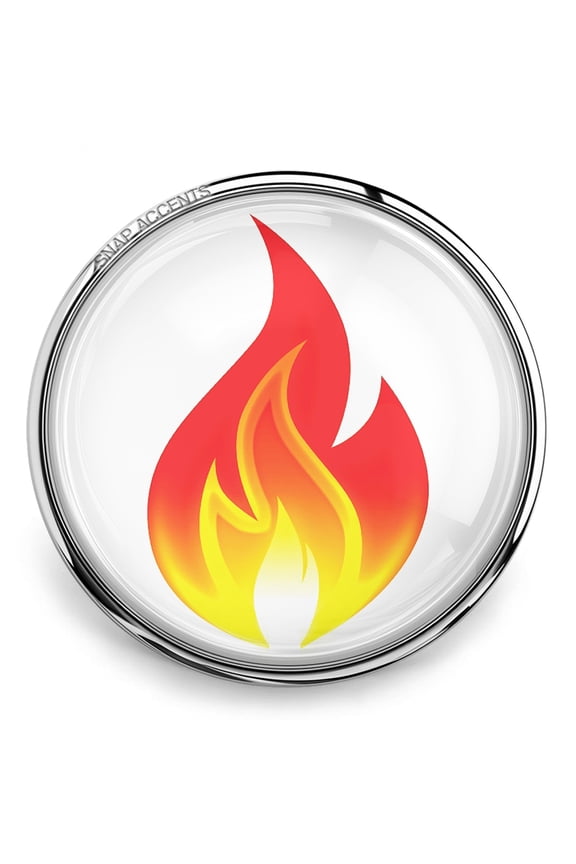 Emoji Fire Flame Snap Jewelry Ginger Charm Button, For Interchangeable DIY Customizable Accessories