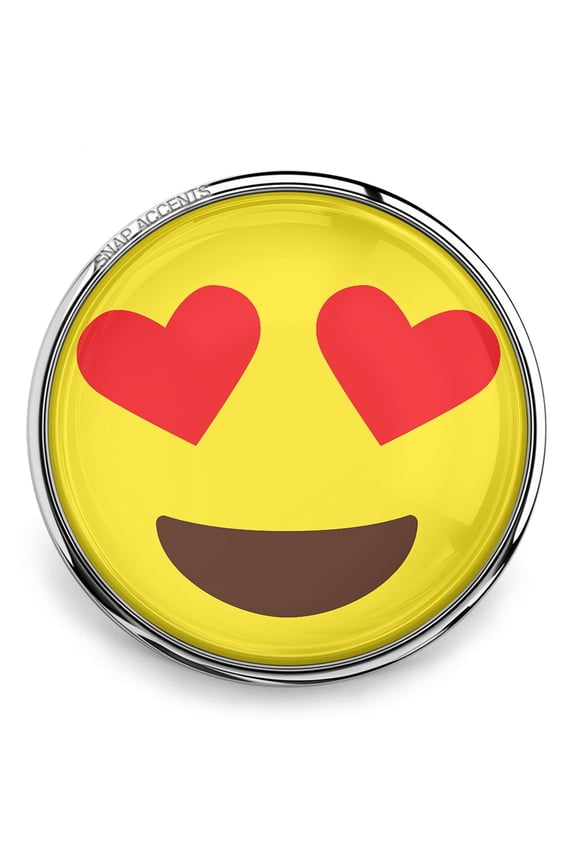 Emoji Heart Smile Snap Jewelry Ginger Charm Button, For Interchangeable DIY Customizable Accessories