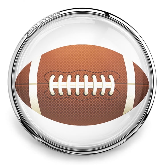 Snap Jewelry 18MM Football Ginger Charm Button with Brown Football Image