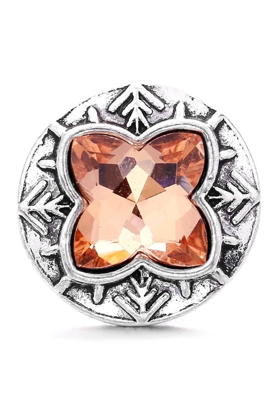 Snap Jewelry 18MM Four Point Light Brown Rhinestone Ginger Charm