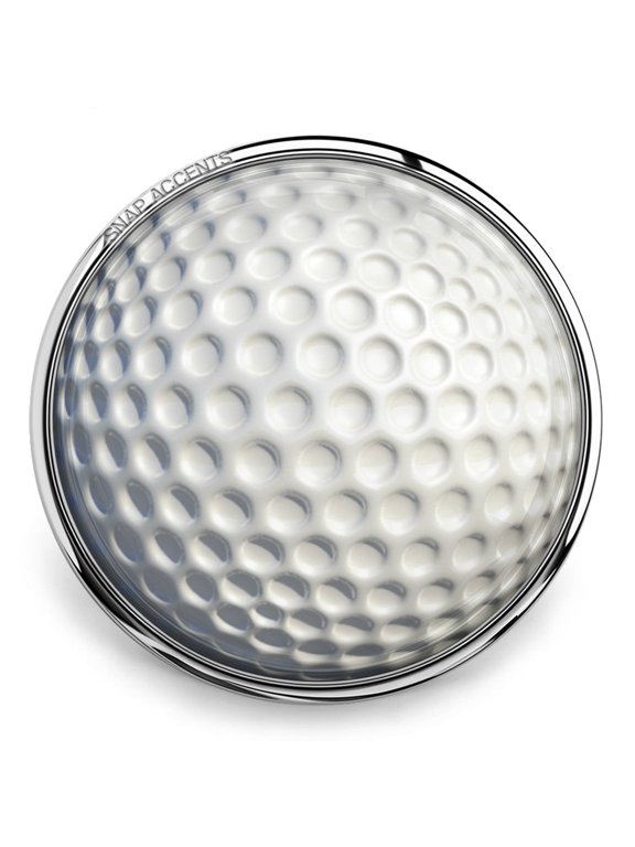 Snap Jewelry 18MM Golf Ball Ginger Charm with Realistic Dimpled Texture