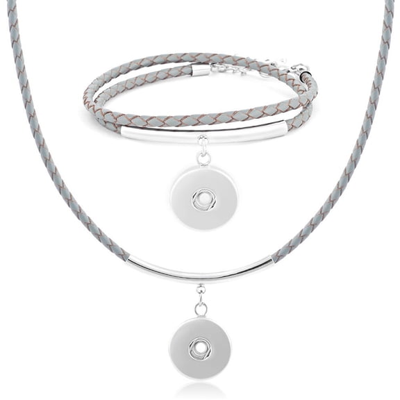 Choose Color, Size | Leather Braided Necklace Snap Jewelry Fits 18MM 20MM Ginger Charm Buttons