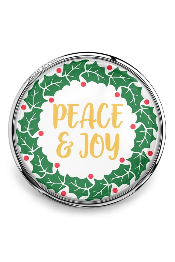 Peace Joy Christmas Snap Jewelry Ginger Charm Button, For Interchangeable DIY Customizable Accessories