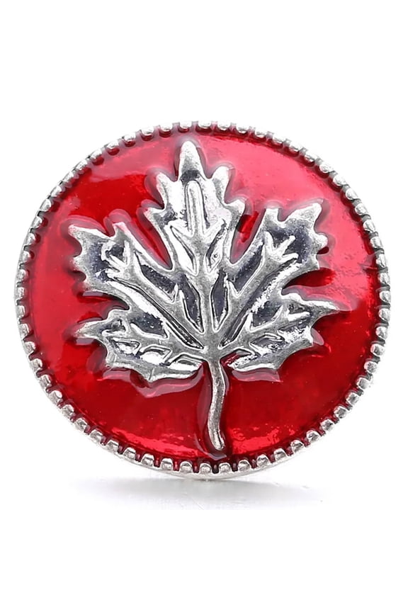 Red Maple Leaf Snap Jewelry Ginger Charm Button, For Interchangeable DIY Customizable Accessories