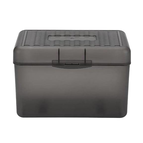 Snap-Lid Plastic Index Card Storage Box Organizer with Lid, Portable Flashcard & Notecard Holder Case, Compact Small File Container for Study Flashcards, Office Memos, Classroom Notes, 1Pc,Grey