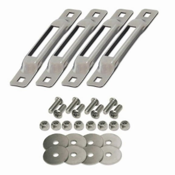 Snap-Loc E-Track Fasteners Single Strap Anchors, Stainless Steel - 4 Pack