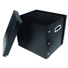 Snap-N-Store Vinyl Records Storage Box, Black, 75 Count