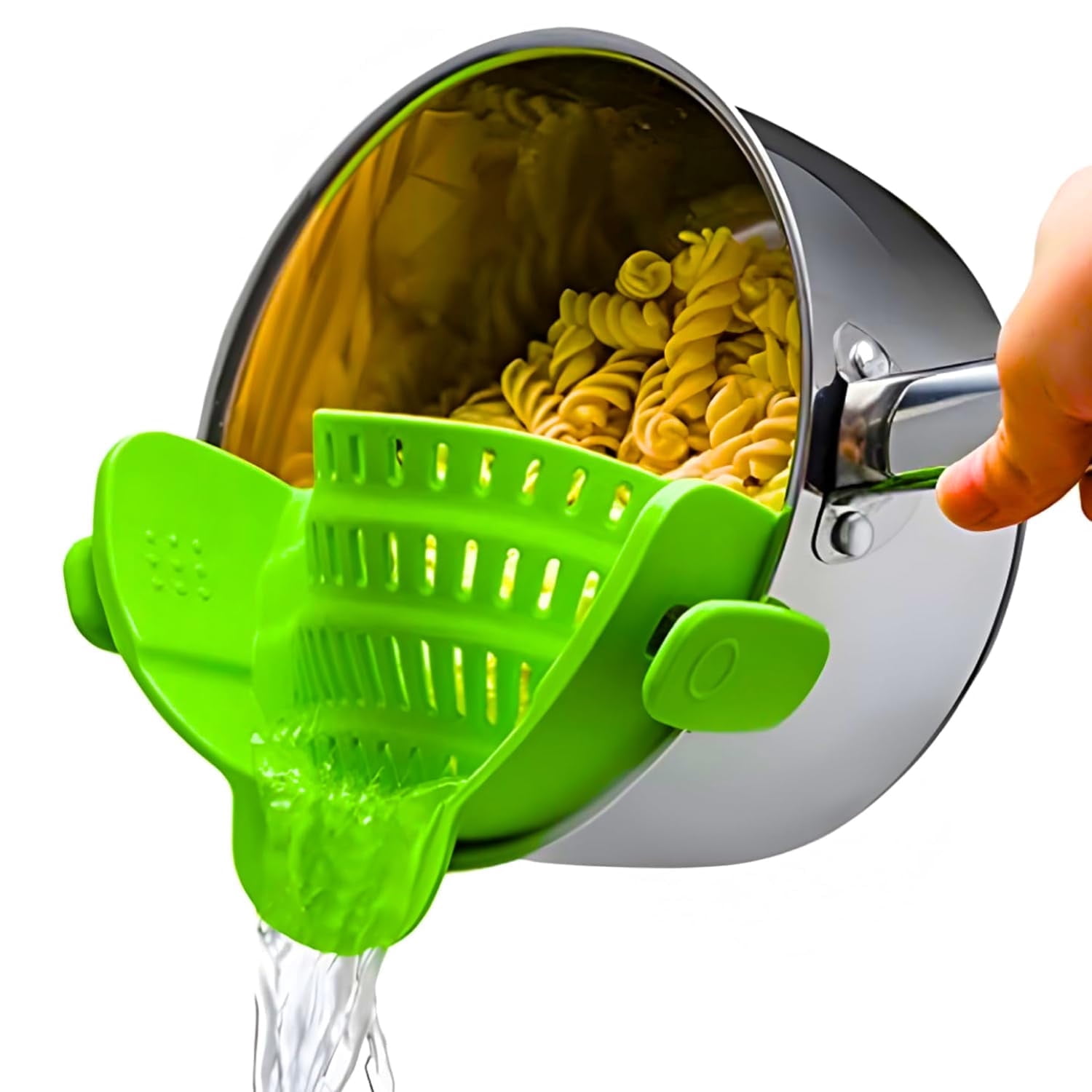 Snap N' Strain Clip On Strainer for Pots and Pans - Collapsible ...