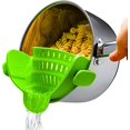 thumbnail image 1 of Snap N' Strain - Silicone Pasta Strainer Clip-On for Pots and Pans - Heat Resistant Colander for Vegetables and Noodles - Kitchen Gadgets for Cooking - Space-Saving Design - Gray, 1 of 12