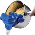 thumbnail image 1 of Snap N' Strain - Silicone Pasta Strainer Clip-On for Pots and Pans - Heat Resistant Colander for Vegetables and Noodles - Kitchen Gadgets for Cooking - Space-Saving Design - Gray, 1 of 12