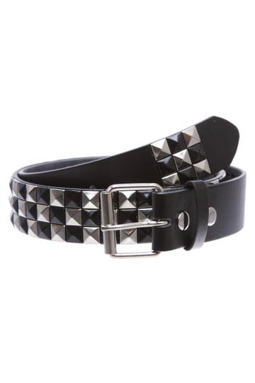 Studded Pant Belt with Silver Buckle - 1.33in Wide Circle Belt main image 3