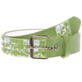 thumbnail image 1 of Snap On 1 1/2" Skull & Cross Bone Printed Punk Rock Studded Belt, 1 of 4