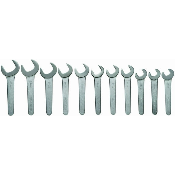 10pcs 19mm to 40mm Open End 30° Service Wrench Set In Pouch - Ultra-Thin Pattern For Use On Jam Nuts & Access To Confined Areas. Satin Chrome Finish. Williams® USA # JHWMWS-3510